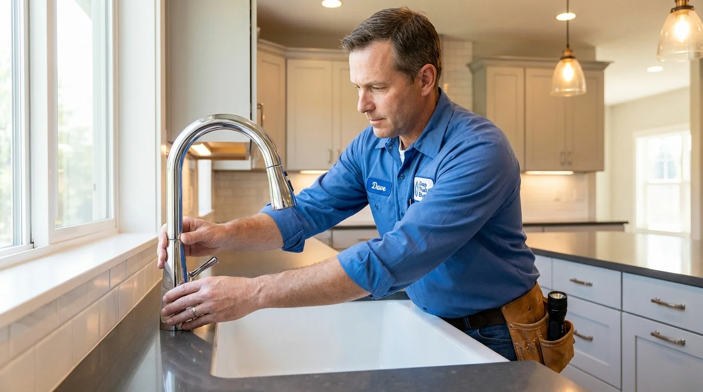 Kitchen faucet installation by Johns Plumbing LLC in Staunton